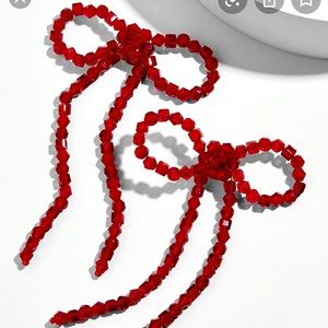 BaubleBar Bow Drop Earrings- Red